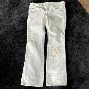 Diesel White embroidered jeans